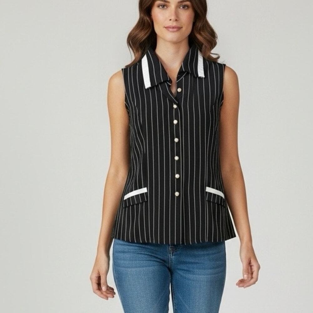 90’s Vintage Breakin’ Loose pinstripe sleeveless top Size 7/8